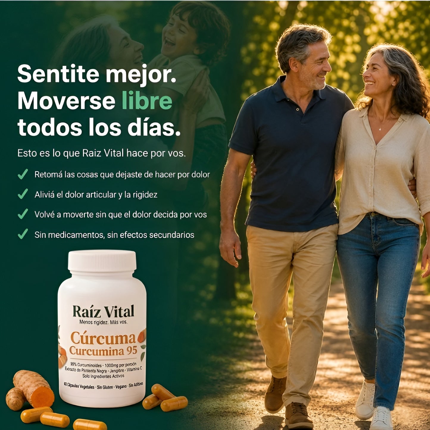 Cápsulas de Cúrcuma y Curcumina 95% — 1000mg
