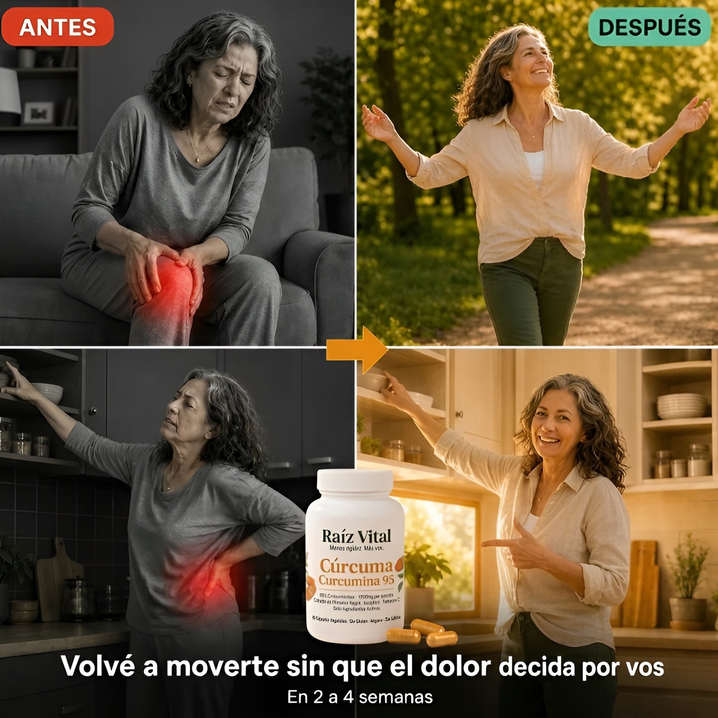 Cápsulas de Cúrcuma y Curcumina 95% — 1000mg