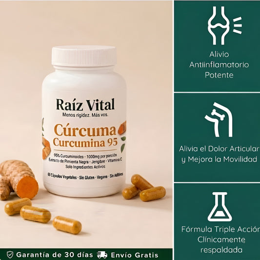 Cápsulas de Cúrcuma y Curcumina 95% — 1000mg